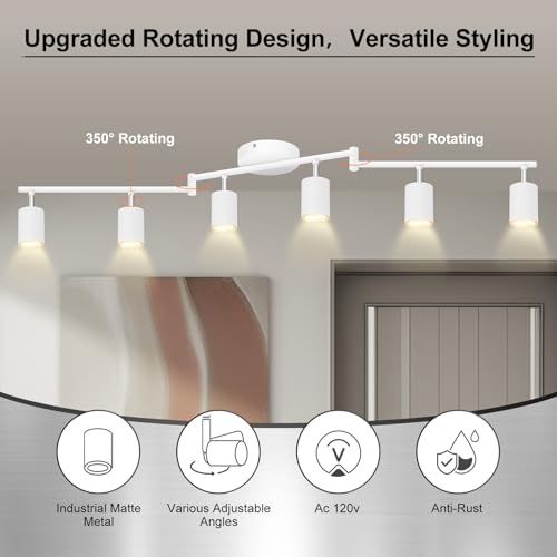 6 Light Track Lighting Fixtures Ceiling (6 light white-Z)