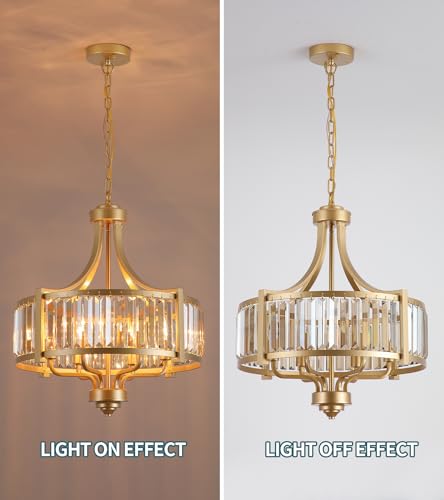 Gold Crystal Chandelier for Dining Room (Gold)