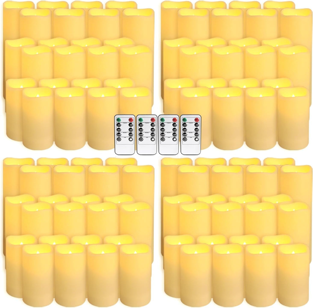 Set of 96 Waterproof Outdoor Flameless Candles (96 Ivory)