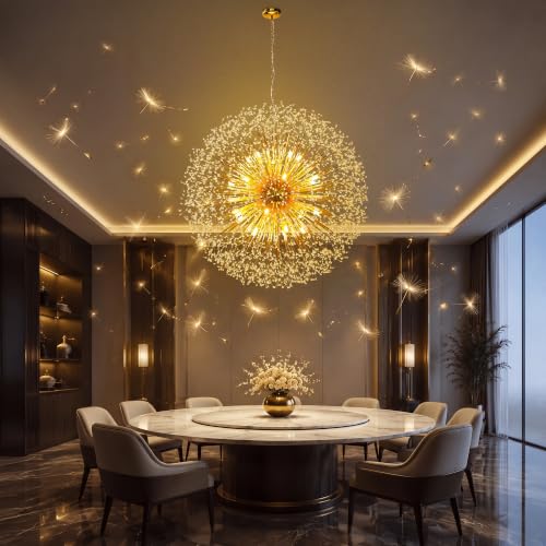 48" Gold Dandelion Crystal Chandelier (Gold-7(48''))