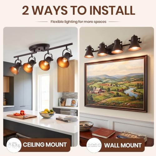 4 Light Kitchen Track Lighting (4-Light / Dark Brown)