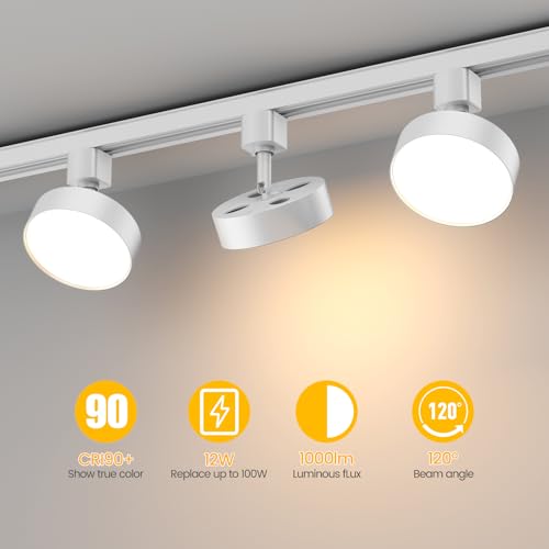 Diffuse LED Track Lighting Heads H Type (White / 2 Pack(3000K))