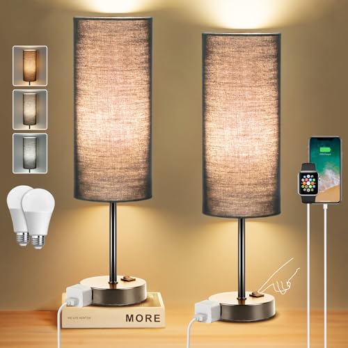 Table Bedside Lamp for Bedroom Set of 2