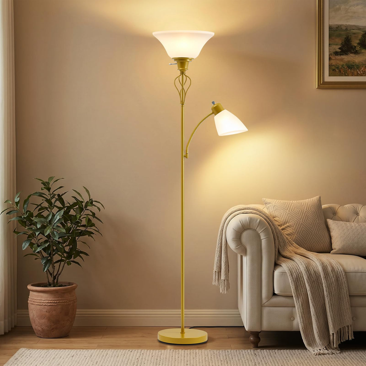 Floor Lamps for Living Room (Gold)