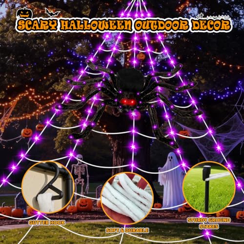 Halloween Light Up Spider Web Lights Decoration 250 LED