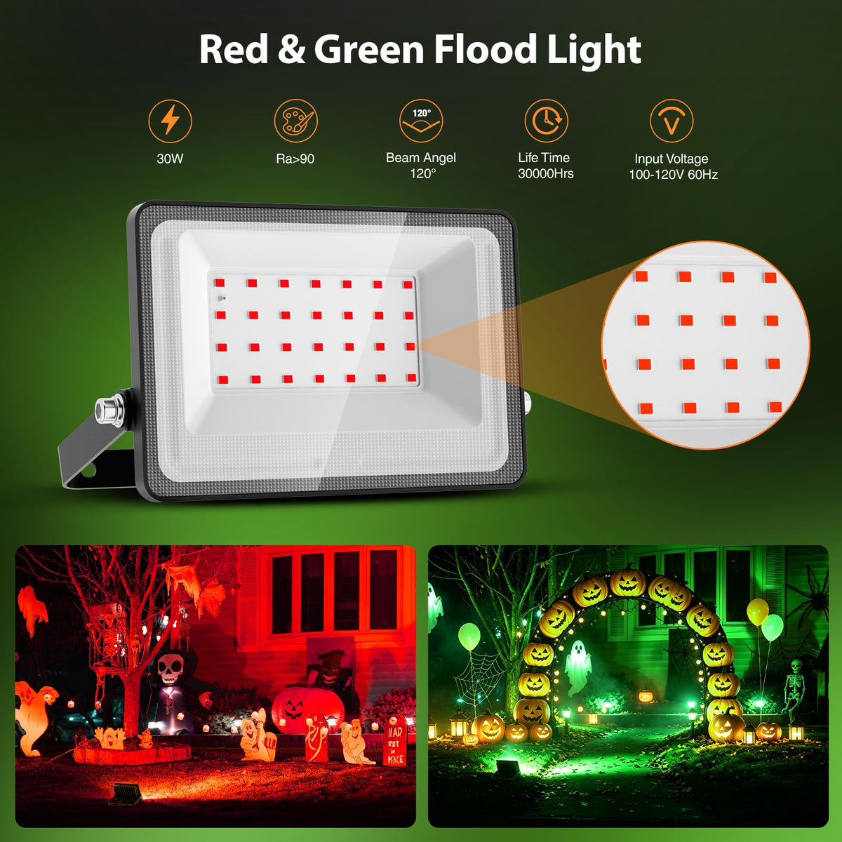 Red and Green Halloween Lights (Red & Green)