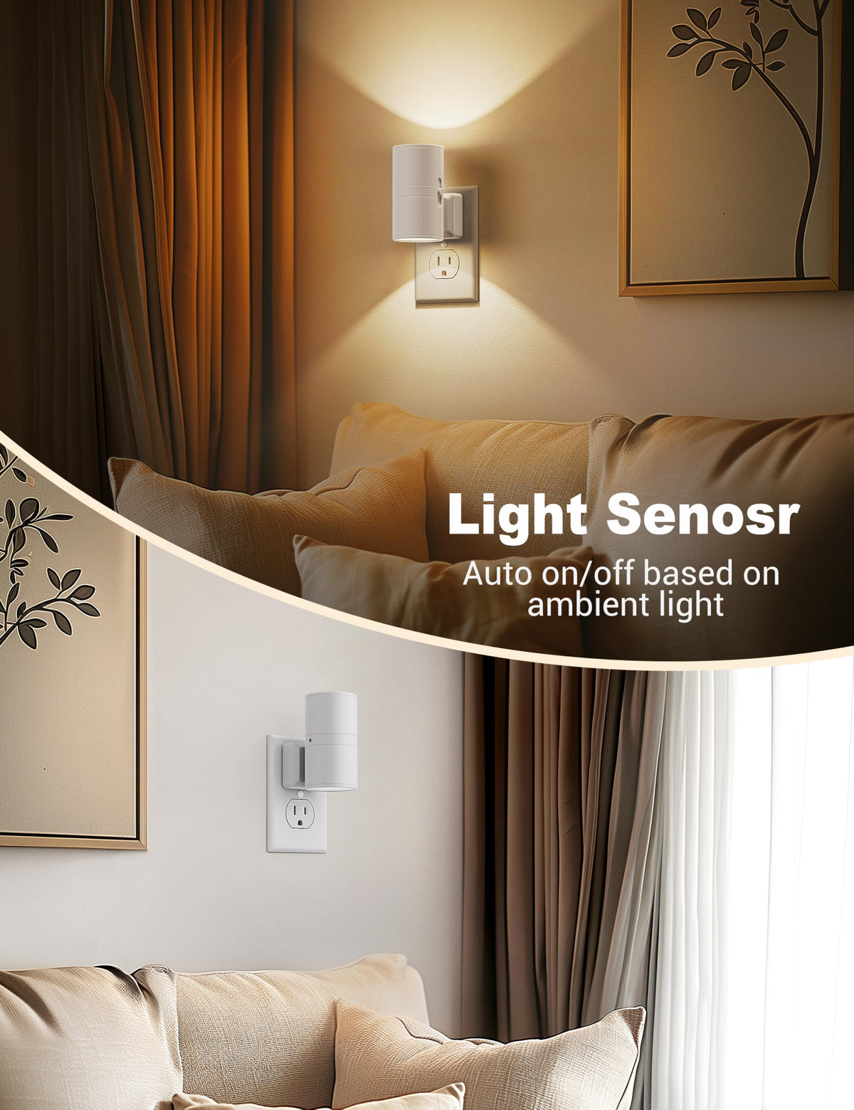 Night Lights Plug into Wall (White)