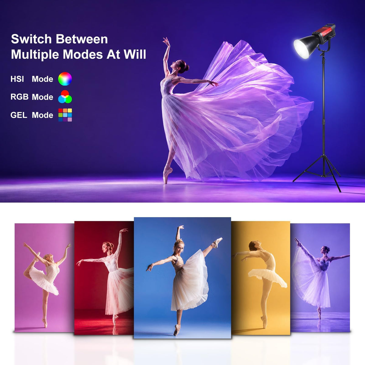 GVM SD300C 300W RGB Video Light