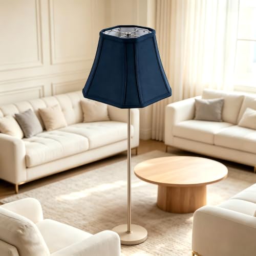 Navy Blue Hexagonal Linen Lamp Shade (Blue / (6.25*6.25)(13*13)11* 1 Pack)