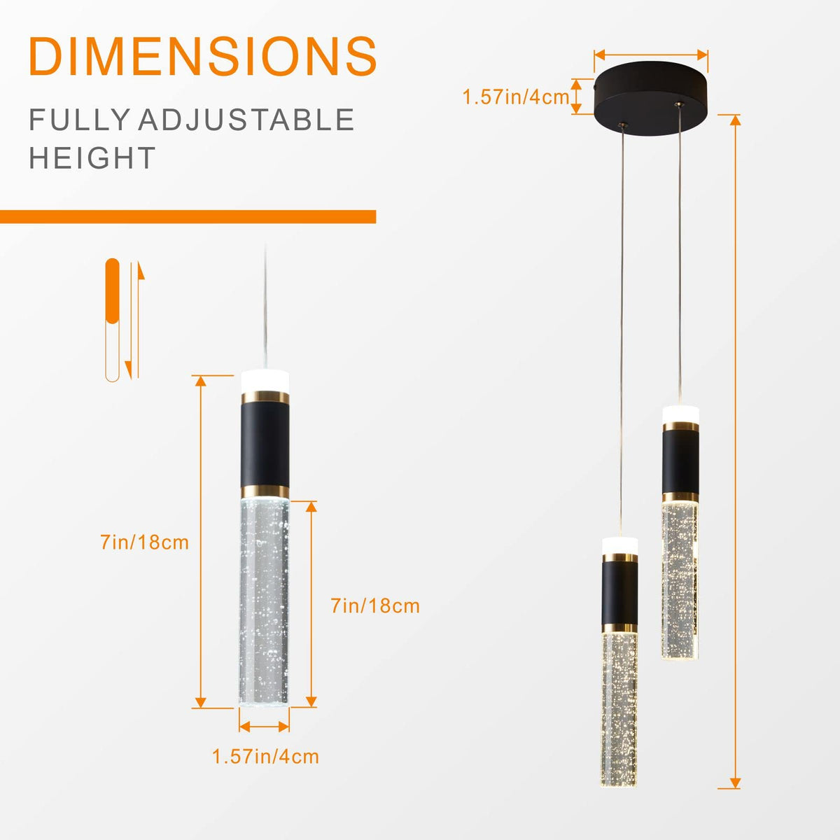 Led Pendant Light (Black / 2-Light)