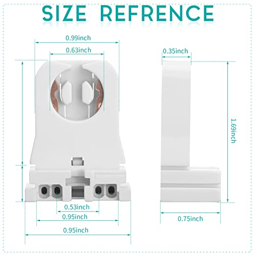 200 Pack Non Shunted LED Tombstones T8 T10 T12 Lamp Holder (Without Wire)