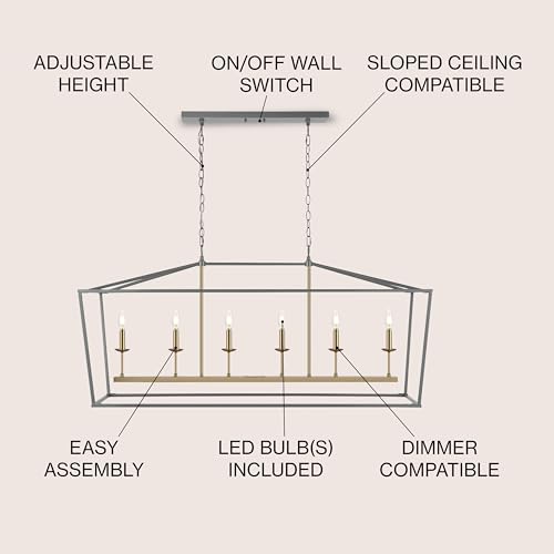 Pagoda 6 Light Pendant 49" Cage (Gray)