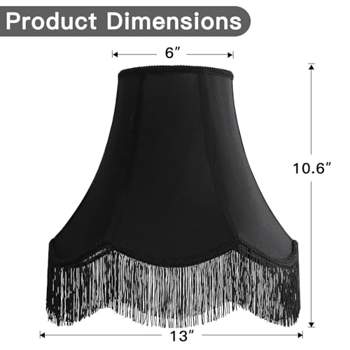 Black Silk Bell Lamp Shades Set of 2 (BLACK / 2 Pack)