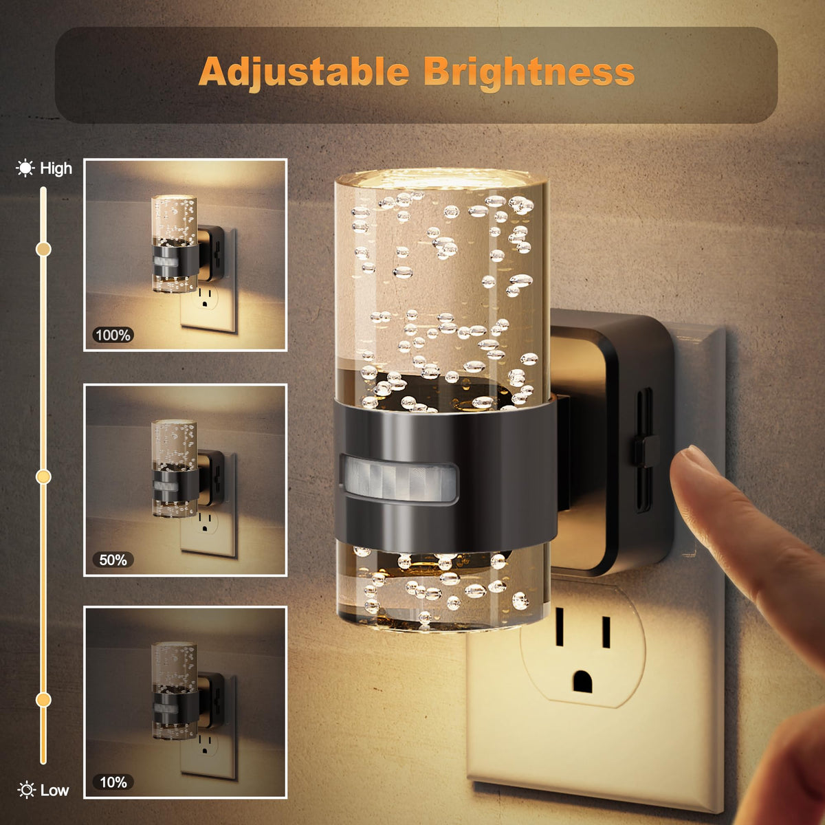 Motion Sensor Night Light (Brushed Black)