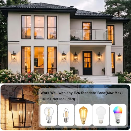 Modern Outdoor Wall Sconce Fixture 20 1 (Black-20.5in 1PCS / Non Dusk to Dawn)