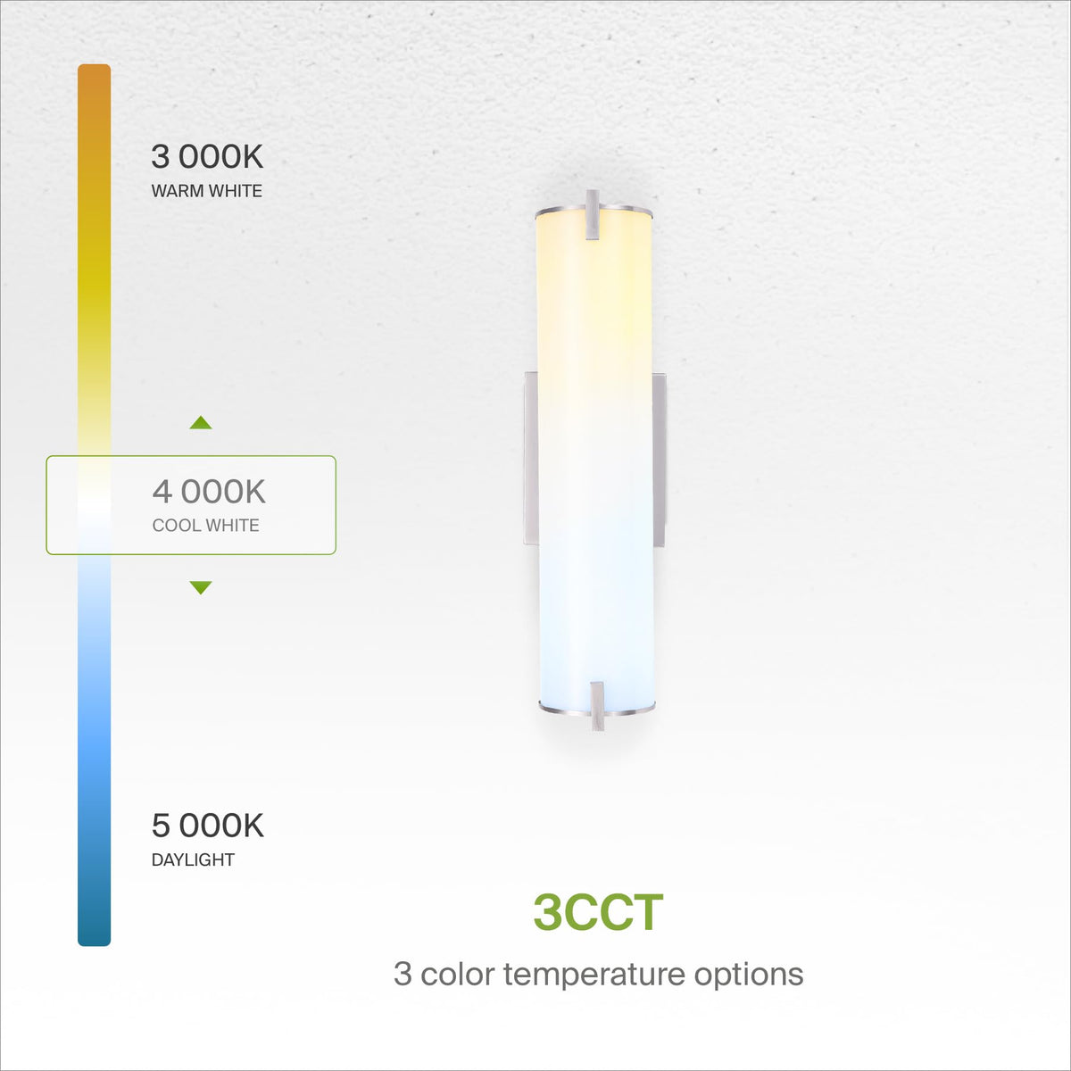 LED Vanity Light Fixture (Brushed Nickel | Cylinder / 120V | 18 Inch (2pk))