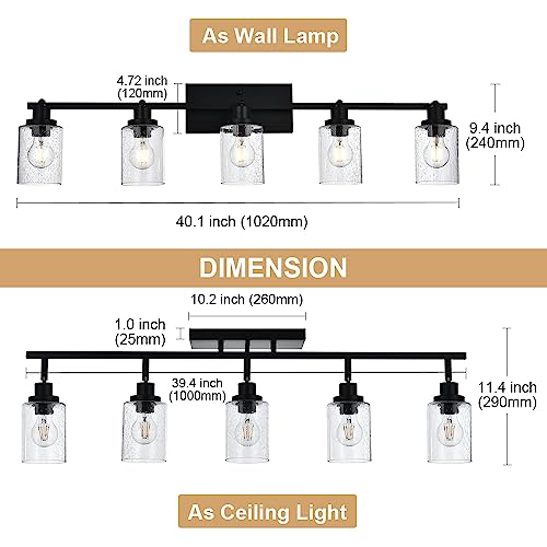 5 Light Track Lighting Fixtures (Black / 5-Light)