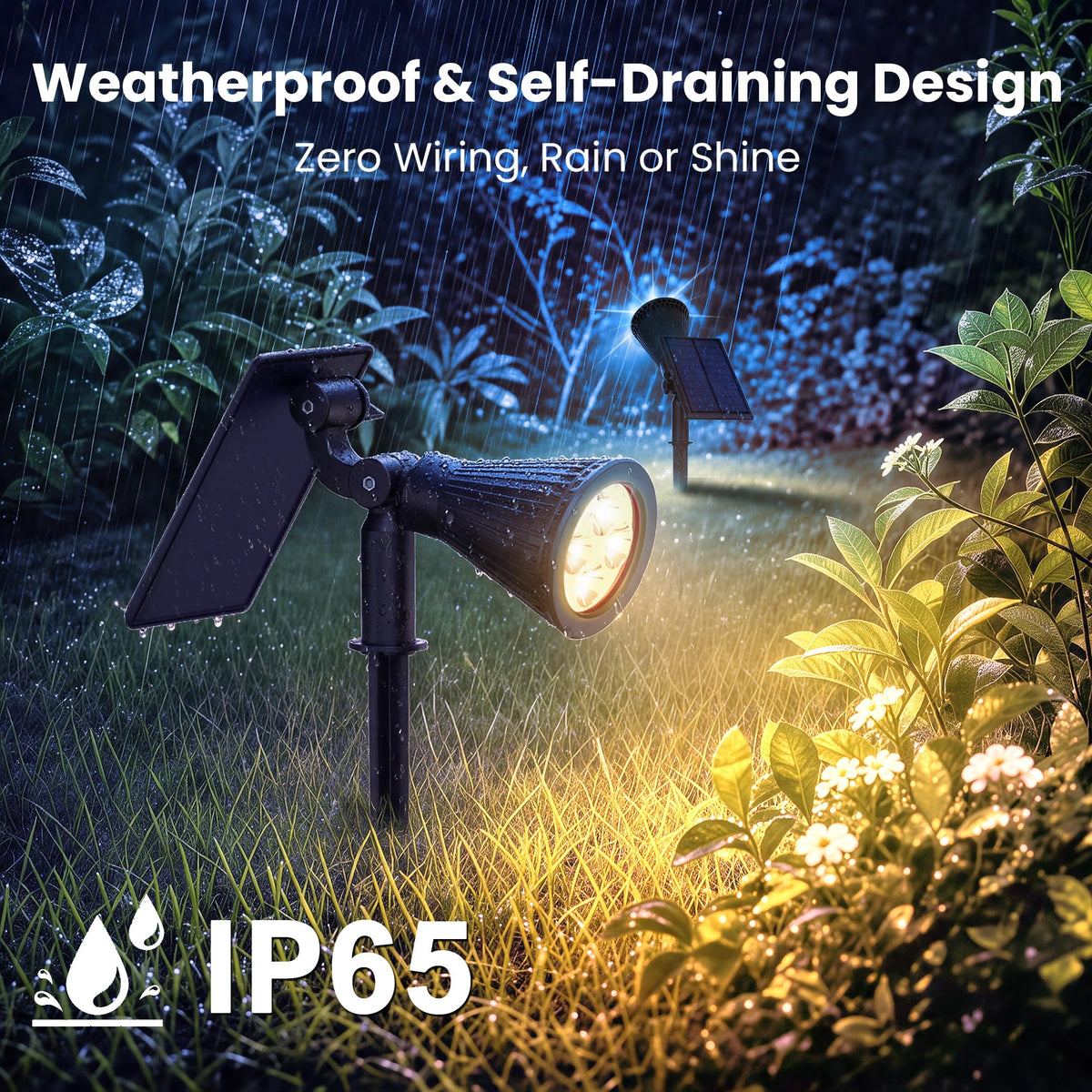 6 Pack Solar Spot Lights Outdoor Waterproof with Focus Beam (Multicolor)