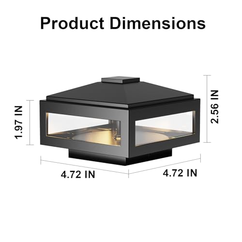 Landscape Lighting Low Voltage Post Cap Lights Outdoor Lights 3W LED 150 Lumen 3000K with Cable Connectors 2 Bases for 6X6