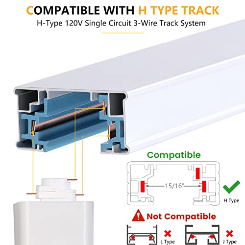 16 Pack 10W Dimmable LED Track Lighting Heads H Type Track Light Replacement Fixtures Bright 4000K Neutral White Ceiling Spotlight for Accent Task Art (White / 4000K)