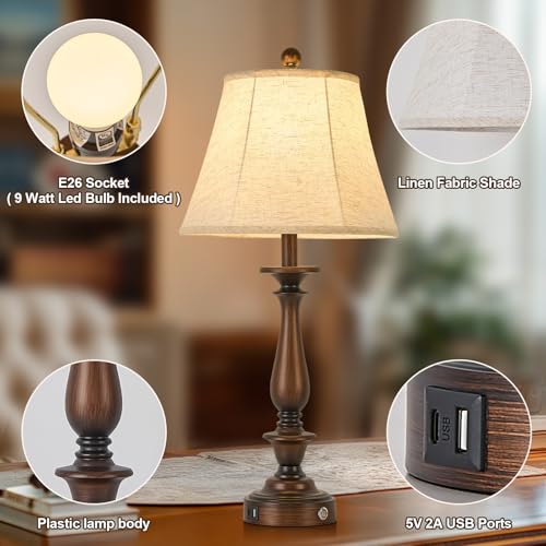 28.5'' Farmhouse Table Lamp Set of 2 (Antique Copper / 28.5'')