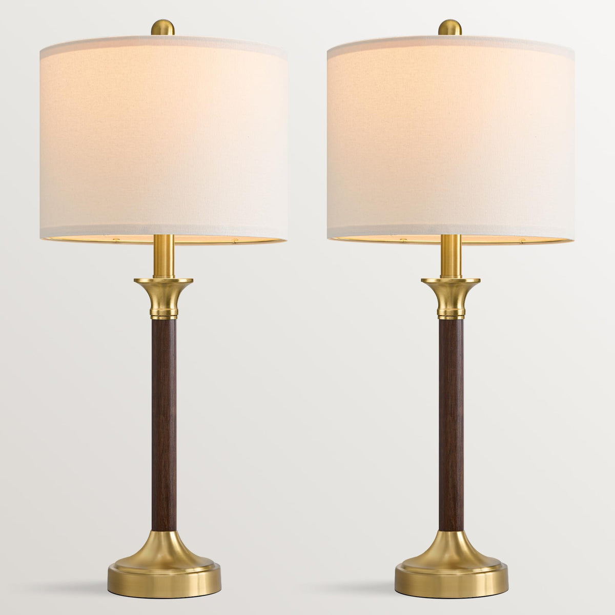 Wood Table Lamps 27.5" Mid Century Modern Lamps for Living Room Bedroom (27.5’‘ Wood & Walnut)