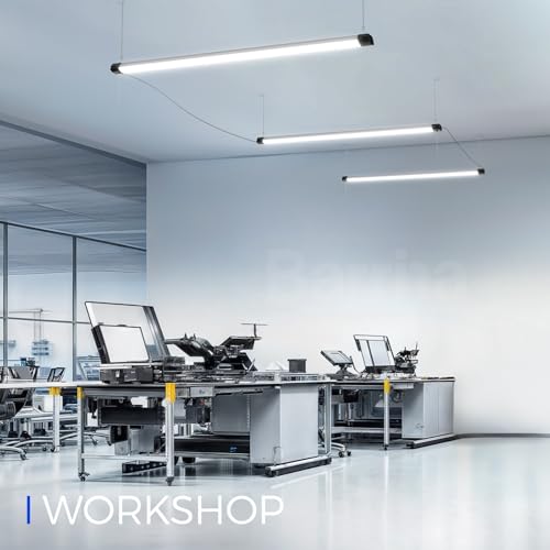 BS84 LED Shop Lights 4FT for Workshop (6500K / Black-84W-10 Packs)
