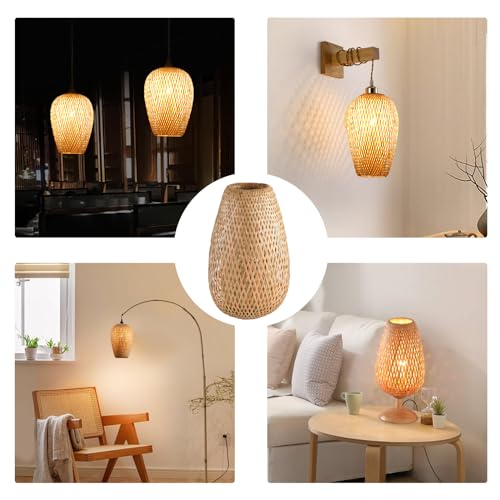 2 Pack Bamboo Lamp Shade (Bamboo 9.05 in 2-Pack)