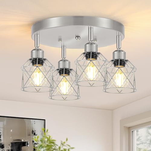 4 Light Brushed Nickel Kitchen Light Fixtures (Silver / 4-Light)