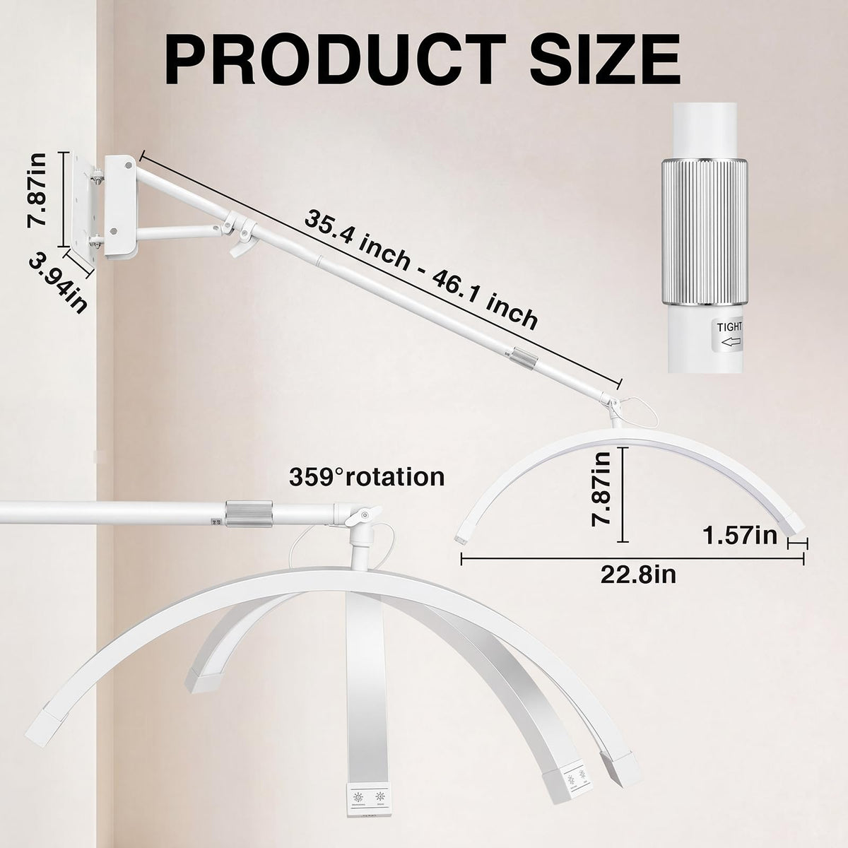 Wall Mounted Lash Light (White)