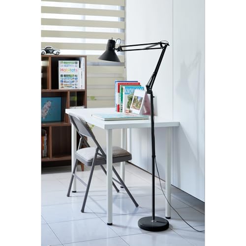 Office VLF100F Swing Arm Metal Floor Lamp (72" Tall / Floor, Black)