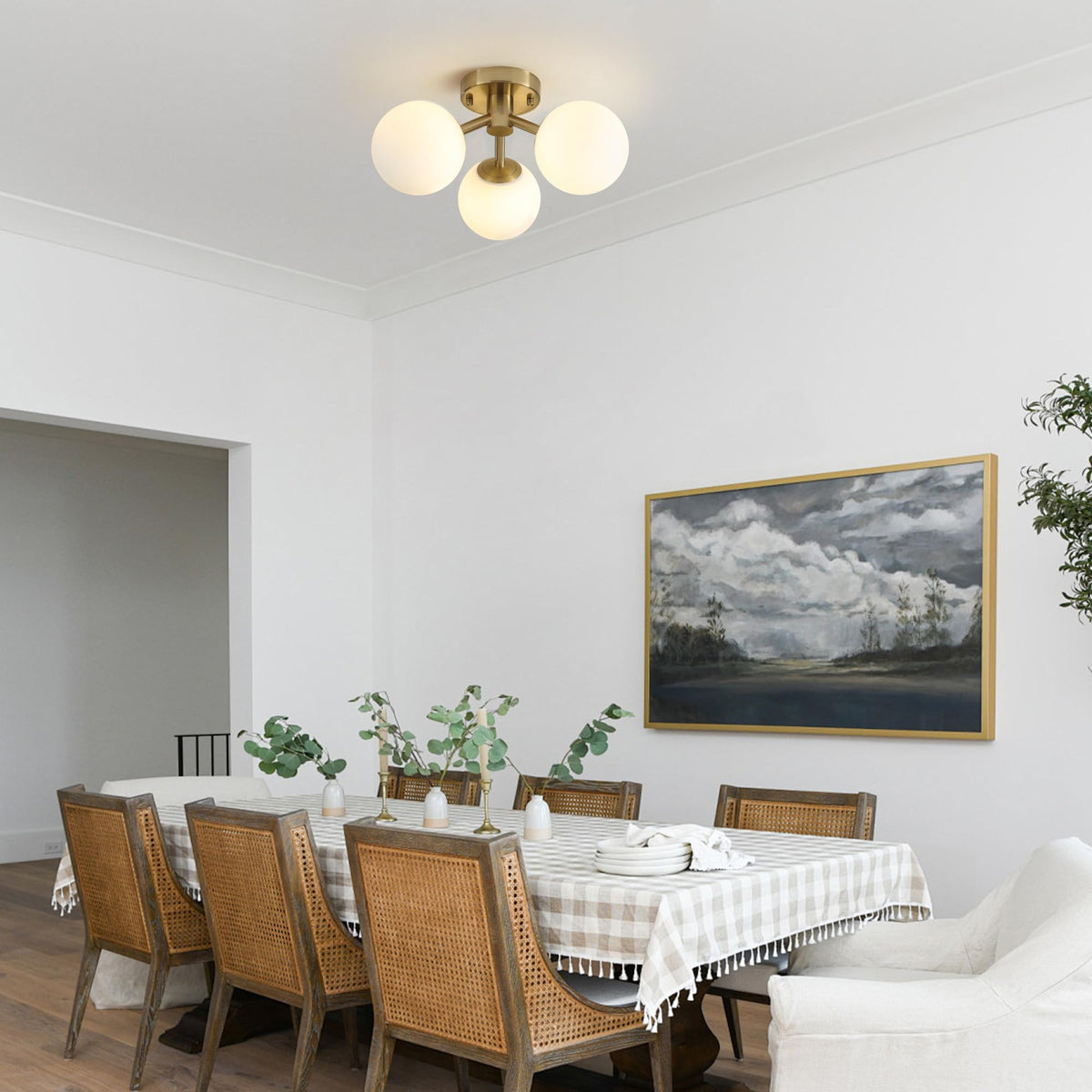 3 Light Mid Century Modern Ceiling Light (3-Light Gold / 3-Light)