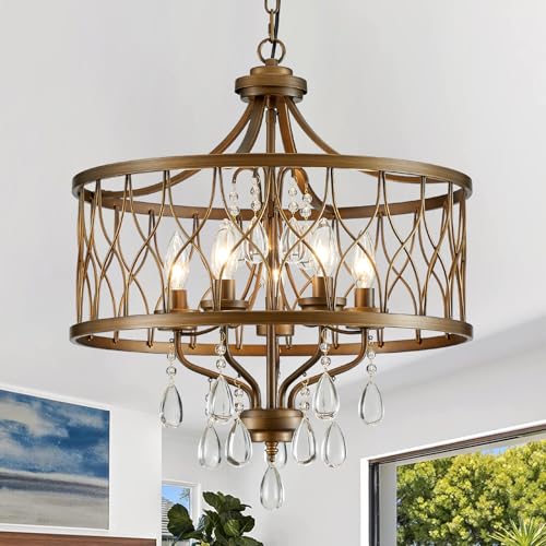 Farmhouse Crystal Ceiling Light Fixture