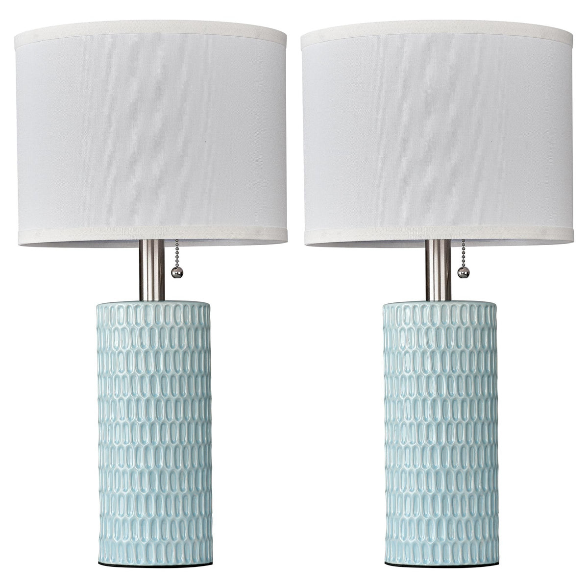 20” Modern Table Lamps Set of 2 (Sky Blue)