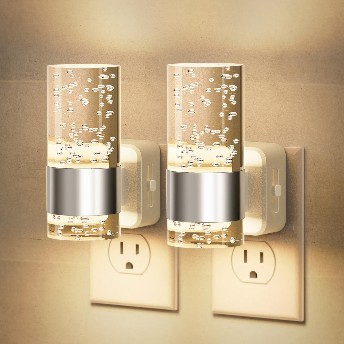 Night Light Night Lights Plug into Wall (Silver)