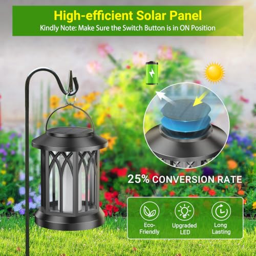 4 Pack Solar Lantern Outdoor Lights (Purple Light / 4 Pack)
