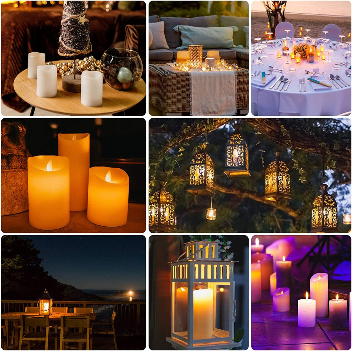 Waterproof LED Flameless Candles Battery Operated - 12 Pack, Ivory