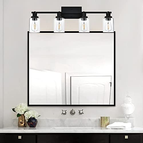 4 Light Track Lighting Kit 28.7 Inch Bathroom Light Fixtures (Black / 4-Light)