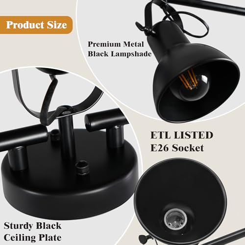 5 Light Track Lighting Fixtures Ceiling Black Track Lights 47.24" (5 Light)