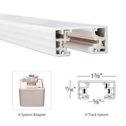 H Track 6FT Single Circuit Field Cuttable 120V Track for H Style 3 (White / 6 Feet / H-Series)