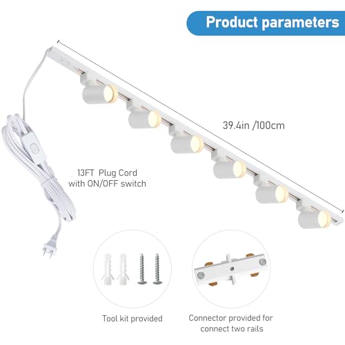 Plug in Track Lighting with Power Cord (White)