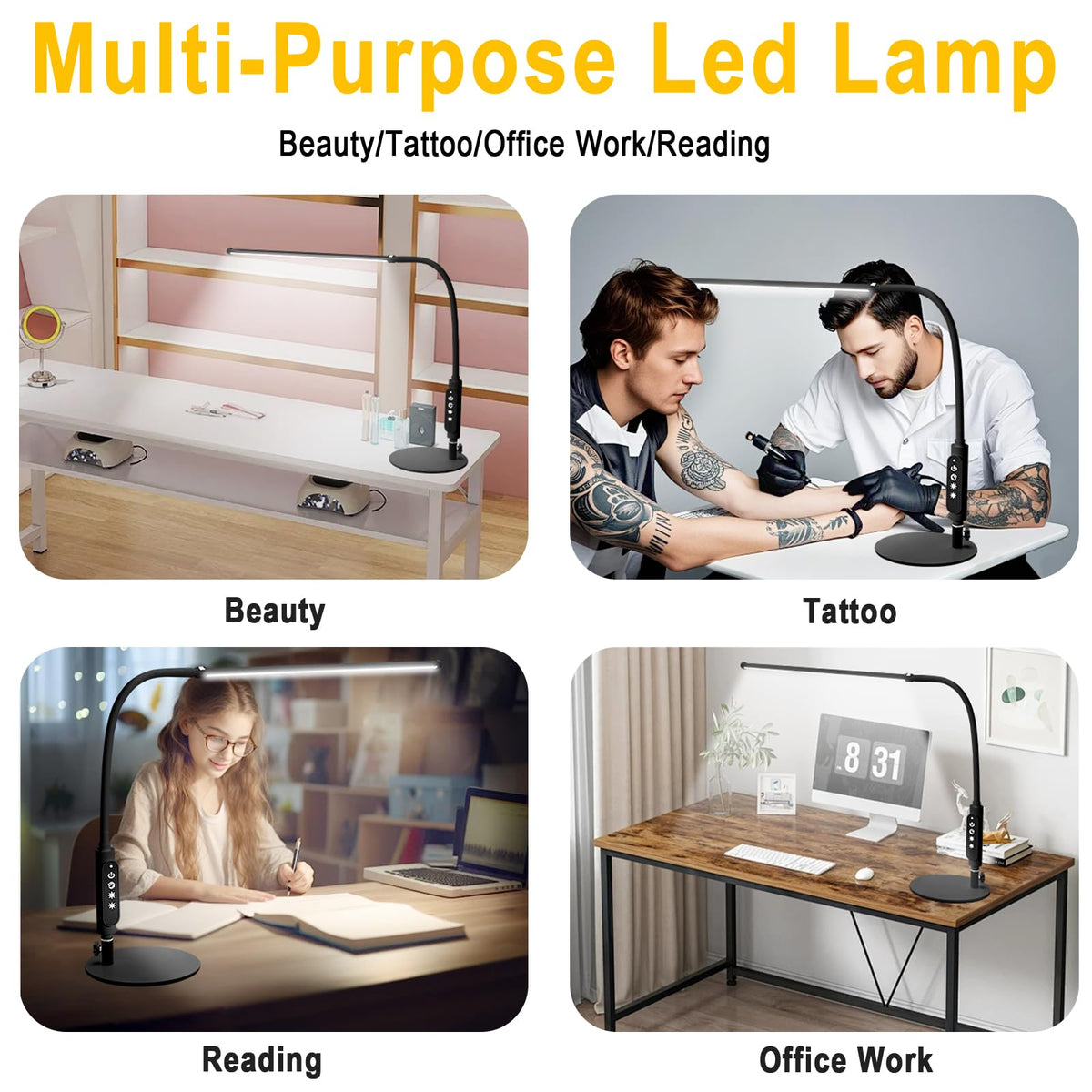 LED Desk Lamp (Black-Table)