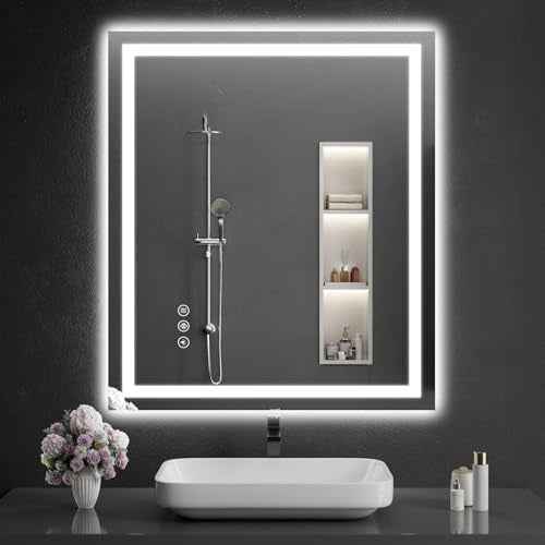 LED Bathroom Mirrors 38"x40" Bathroom Mirror with Lights for Wall (40"L x 38"W)