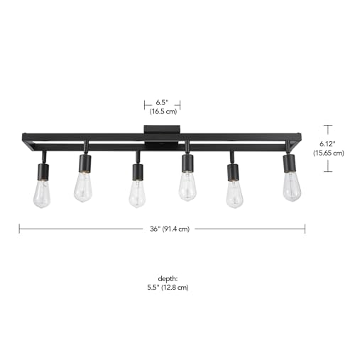 59811 6 Light Adjustable Track Lighting (Matte Black, 6-Light, Weston)