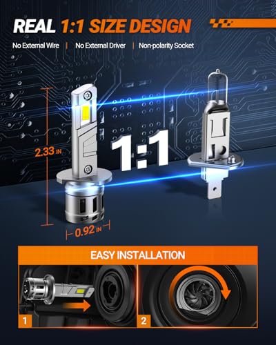 H1 Fog Bulbs 50000LM 6500K Cool White (H1)