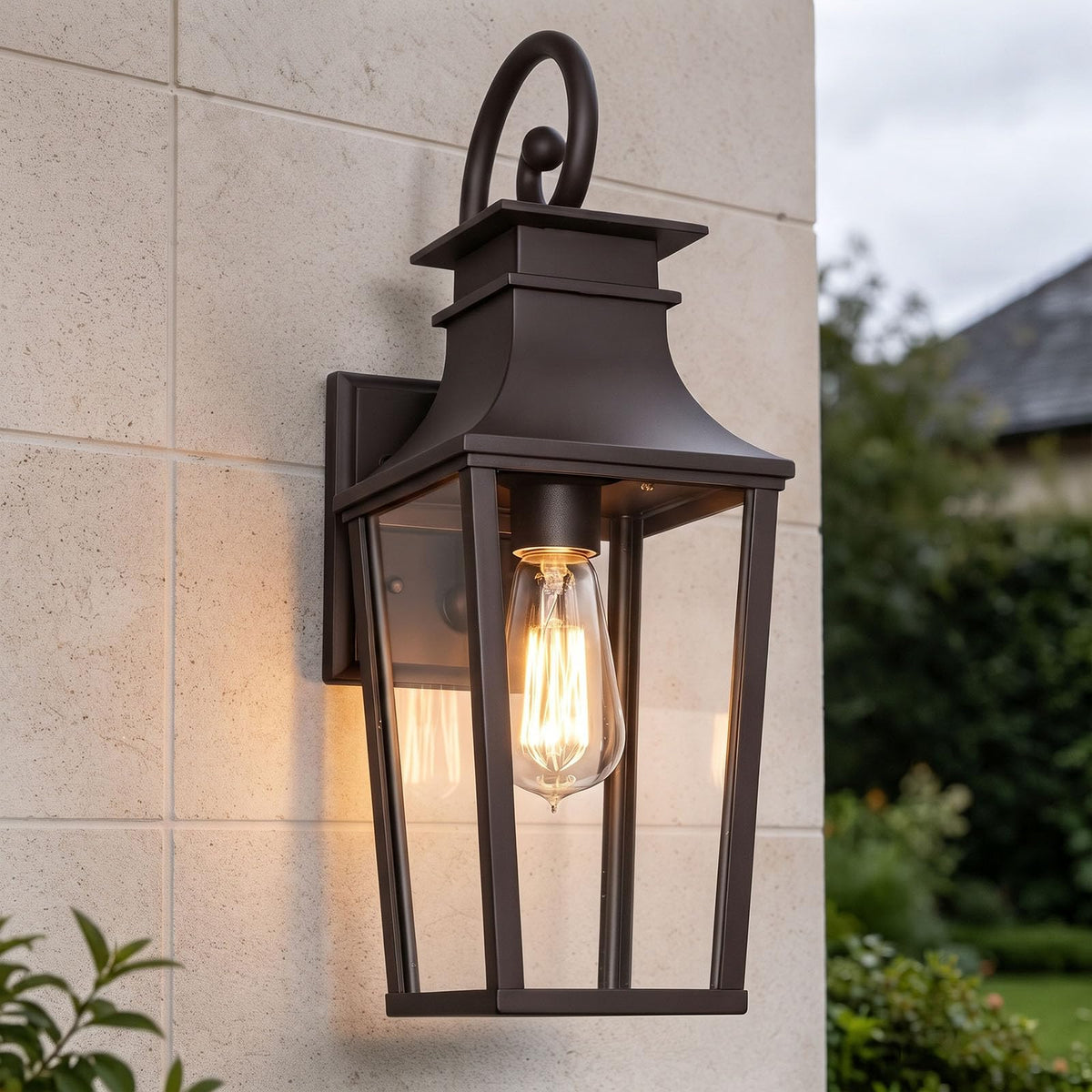 ALVIME Bronze Outdoor Wall Light Fixture (Dark Bronze / Large-19.25 Inch)