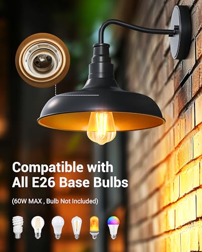 2 Pack Gooseneck Barn Outdoor Wall Light