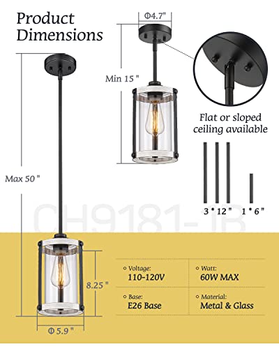 Pendant Lights Kitchen Island (Oak White - Wood Grain / 1-Light Pendant, 1 Pack)