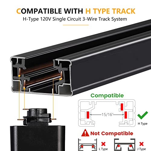 16 Pack 10W Dimmable LED Track Lighting Heads H Type Track Light Replacement Fixtures Bright 4000K Neutral White Ceiling Spotlight for Accent Task Art (Black / 4000K)