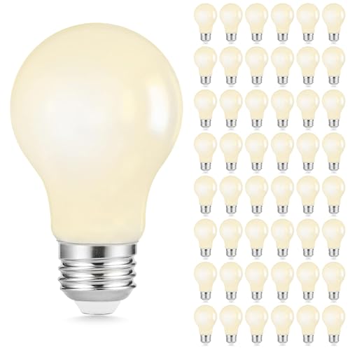 A19 LED Filament Bulbs Milky Glass (Filament-soft White / 48 count)